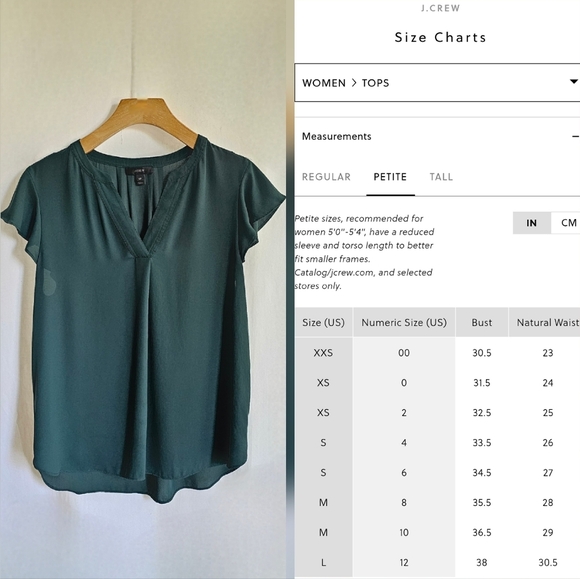 J Crew Green Short Cap Sleeve Chiffon Blouse - Picture 10 of 10